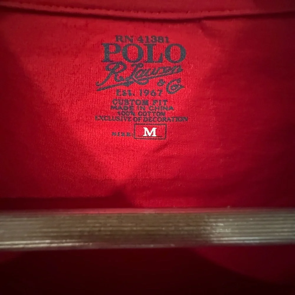 Polo Ralph Lauren Red w/ Navy Pony Crewneck T-shirt Size Men’s Medium
